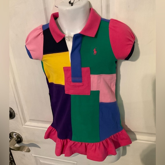 Ralph Lauren Other - Ralph Lauren Kids Patchwork Polo Dress - Pink, Green, Blue, Yellow, Purple